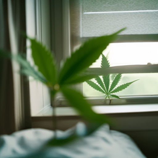 An image of a serene, comforting hospice room with a medical marijuana plant on the windowsill, casting a hopeful shadow on a patient's bed symbolizing terminal illness eligibility in Delaware