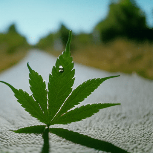An image of a serene Delaware landscape with a pathway leading to a cannabis leaf-shaped clinic, symbolizing renewal, surrounded by a supportive community holding hands
