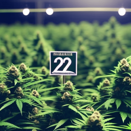  thriving cannabis farm in Delaware with a 2024 calendar, a gavel, and a green 'accepted' stamp, symbolizing new regulations